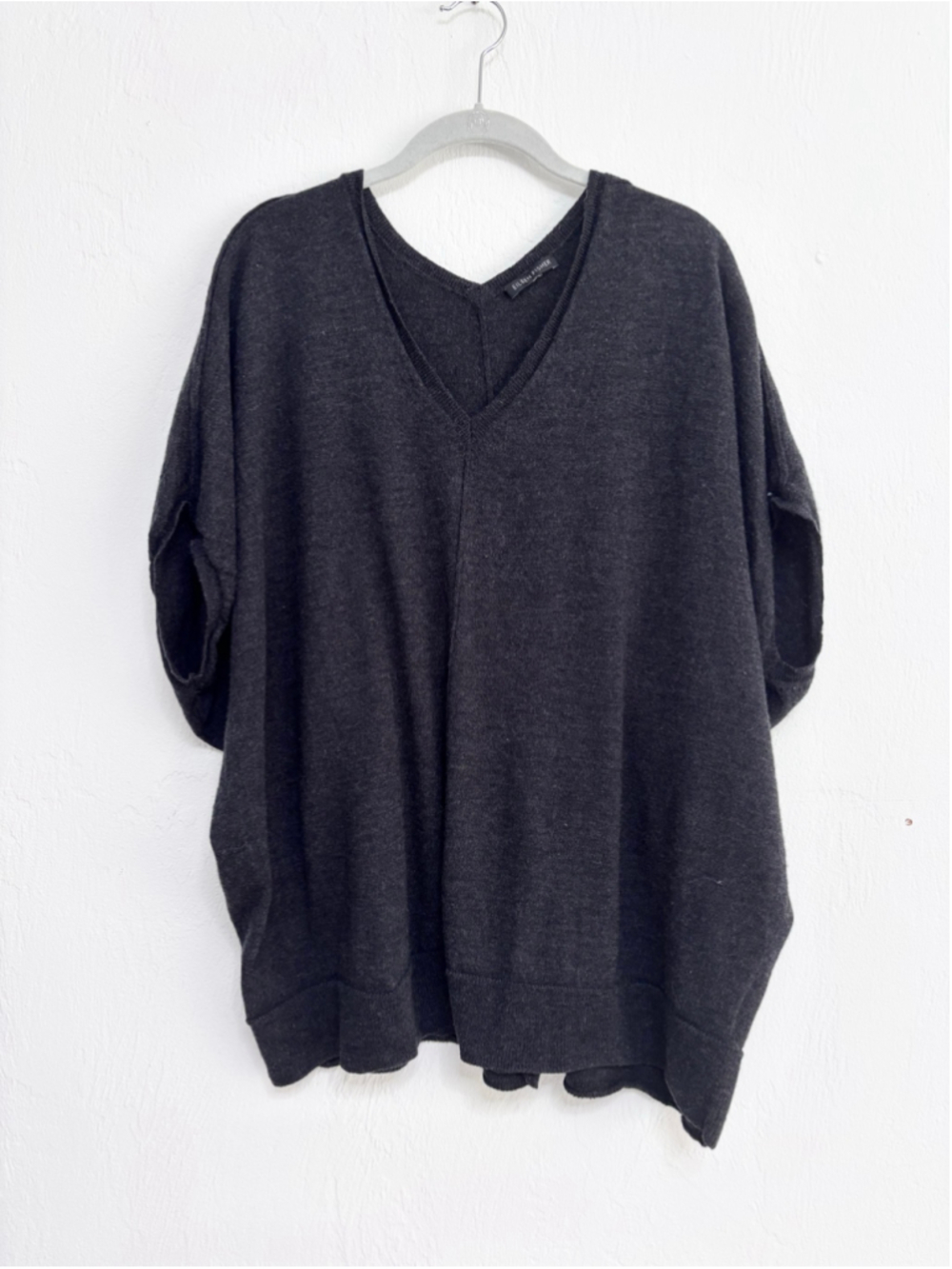 Eileen Fisher Women's Merino Wool V-Neck Sweater dark Gray
